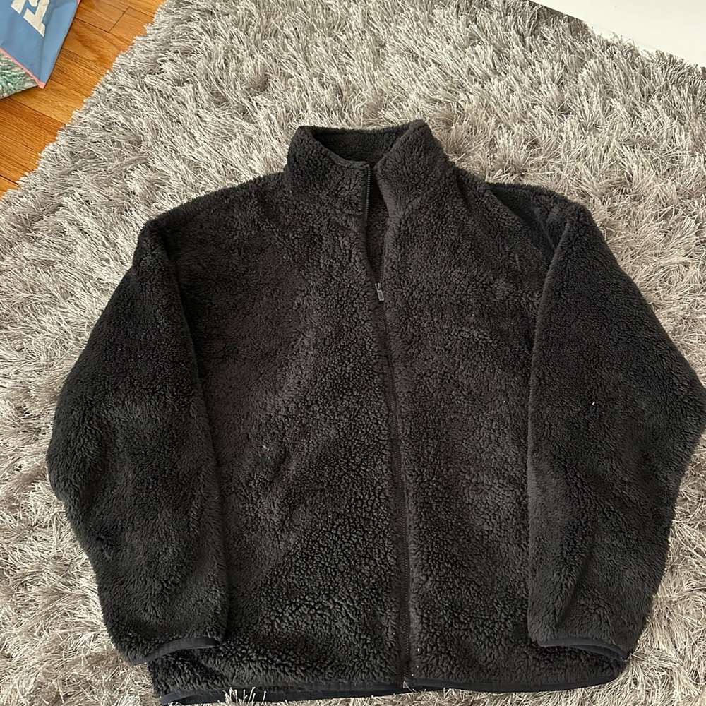 PINK Victoria's Secret Black Sherpa Jacket